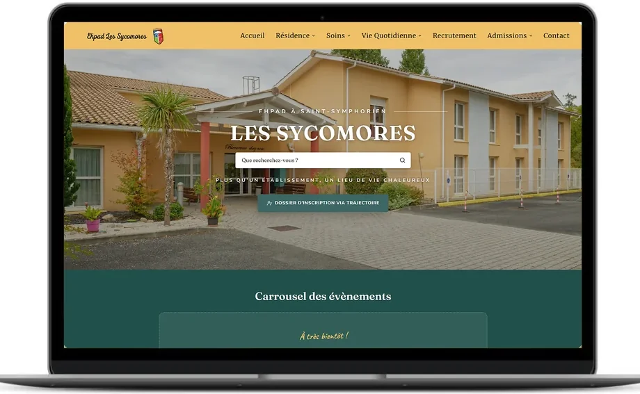 Site internet EHPAD Les Sycomores réalisé par DevWebPro